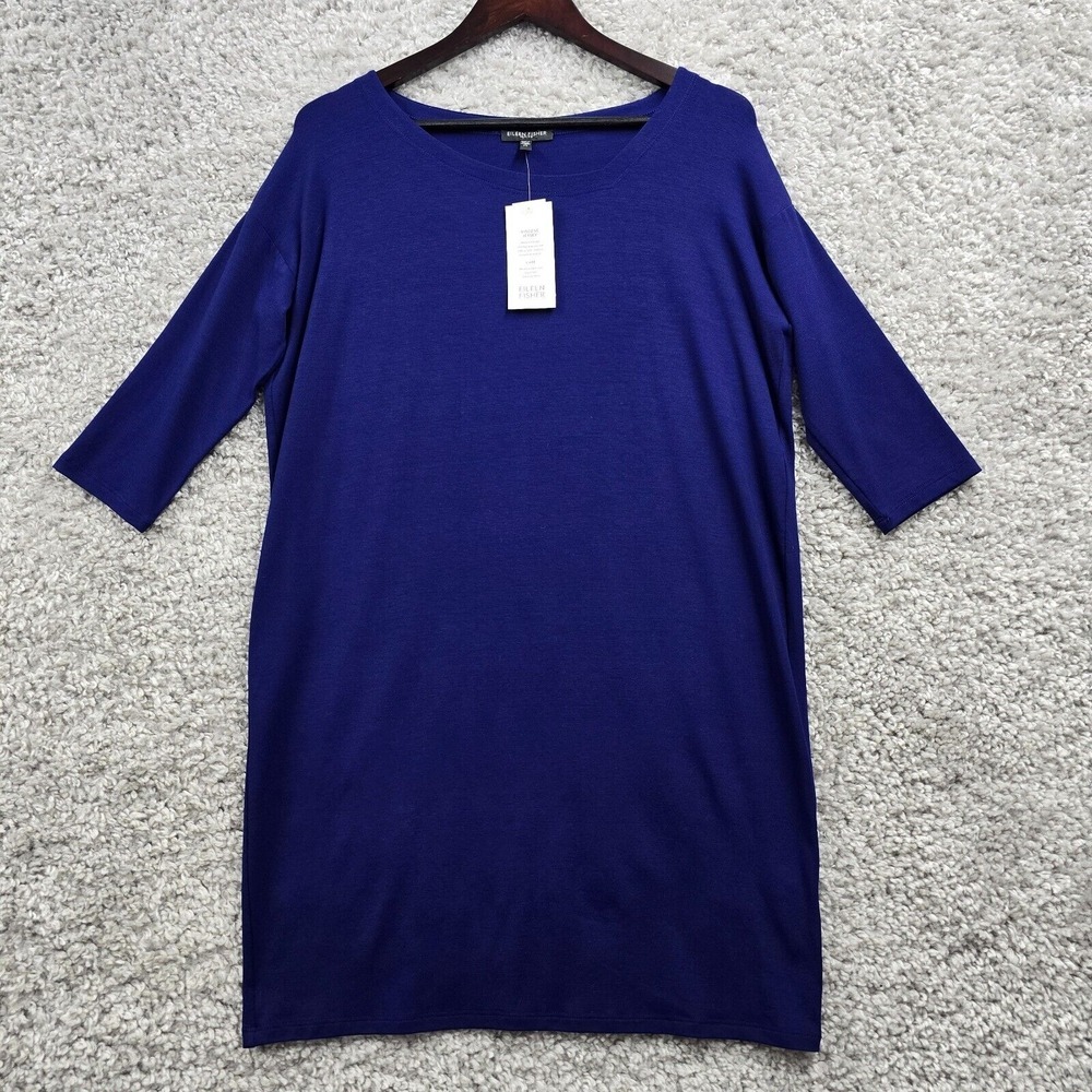 Eileen Fisher Womens‎ Dolman Sleeve Knit Shift Dress Size SP Minimalist Modern